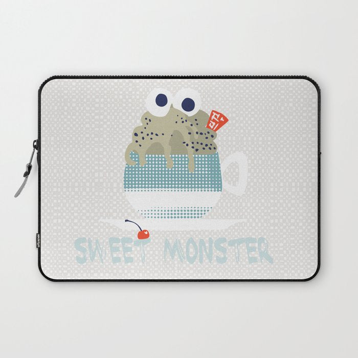 Sweet monster cupcake mint Laptop Sleeve Gallery Image 1