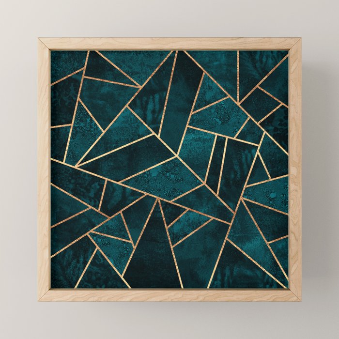Deep Teal Stone Mini Art Print Gallery Image 1