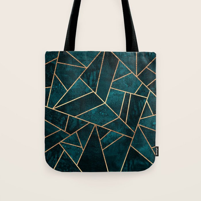 Deep Teal Stone Tote Bag Gallery Image 1