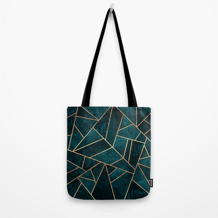 Deep Teal Stone Tote Bag Gallery Image 2