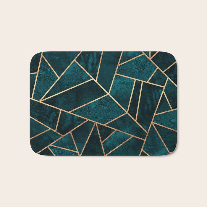 Deep Teal Stone Bath Mat Gallery Image 1