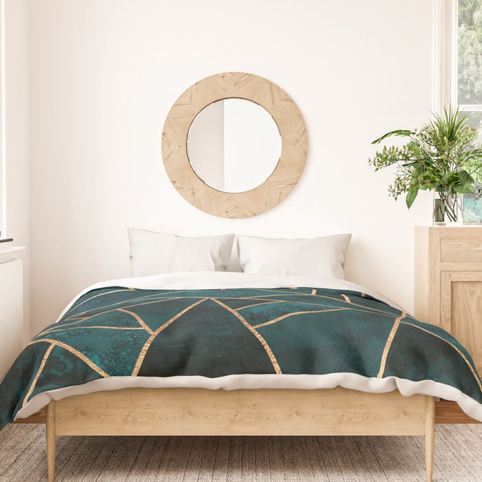 Deep Teal Stone Duvet Cover Gallery Image 3