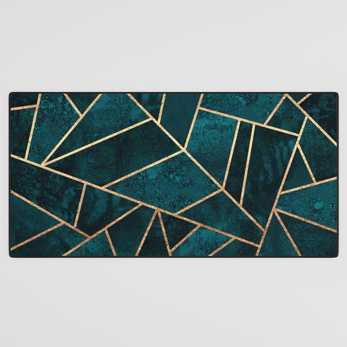 Deep Teal Stone Desk Mat Gallery Image 3