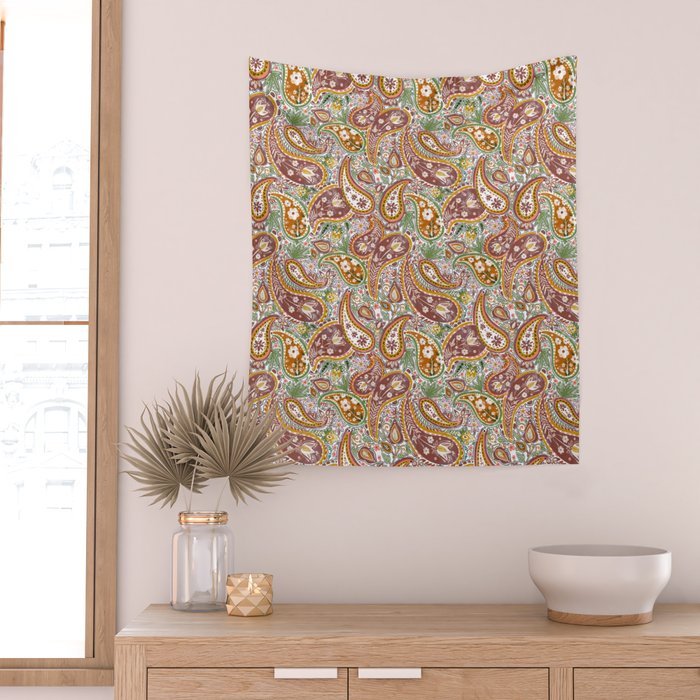 Rustic Paisley Delight Wall Tapestry Gallery Image 2