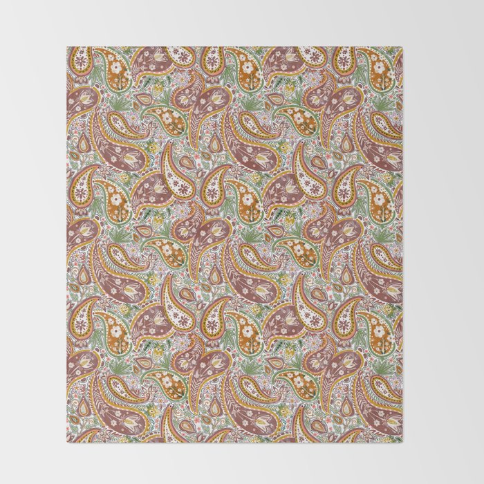 Rustic Paisley Delight Throw Blanket Gallery Image 2