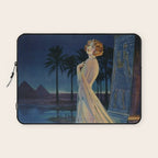 Melody of Ancient Egypt Art Deco romantic female figure by the River Nile painting by Henry Clive Laptop Sleeve Gallery Image 1