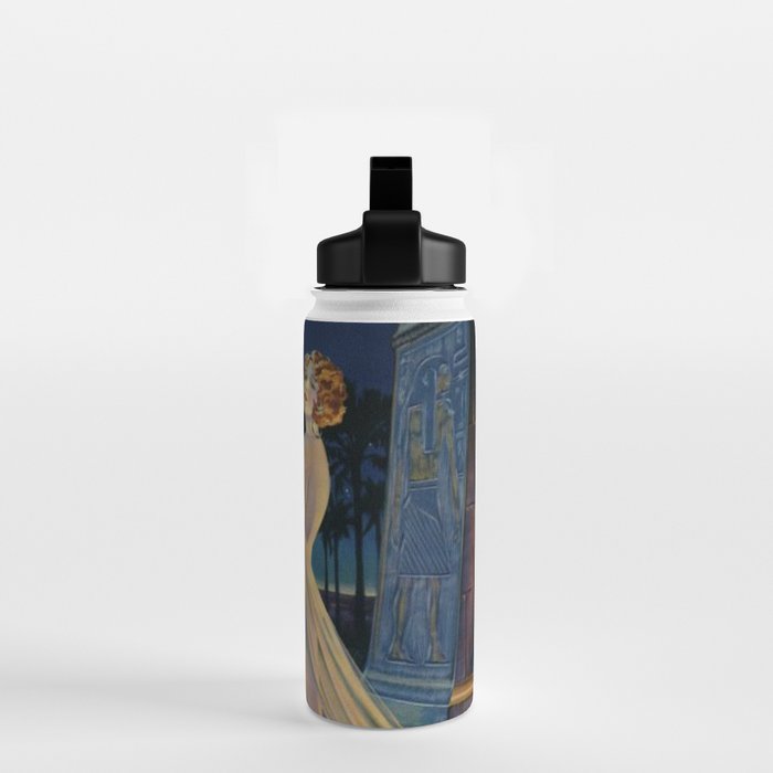 Melody of Ancient Egypt Art Deco romantic female figure by the River Nile painting by Henry Clive Water Bottle Gallery Image 2