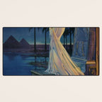 Melody of Ancient Egypt Art Deco romantic female figure by the River Nile painting by Henry Clive Desk Mat Gallery Image 3
