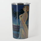Melody of Ancient Egypt Art Deco romantic female figure by the River Nile painting by Henry Clive Travel Mug Gallery Image 1