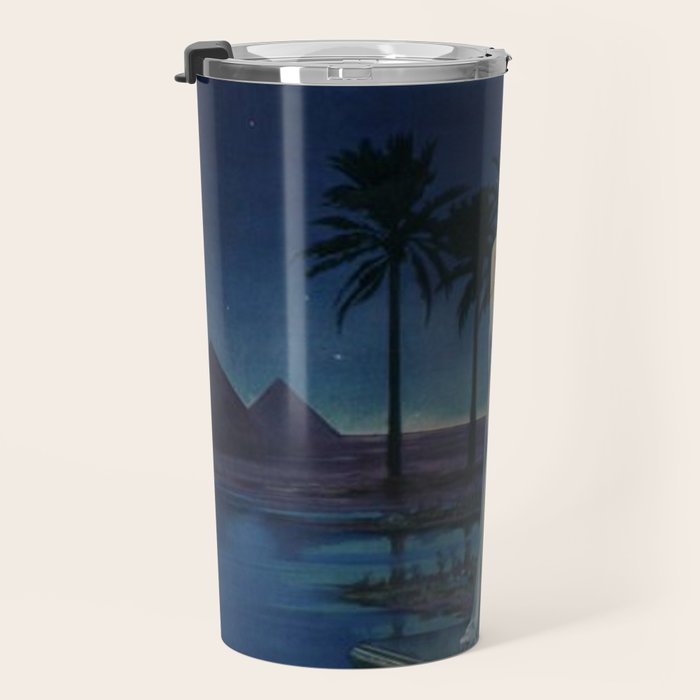 Melody of Ancient Egypt Art Deco romantic female figure by the River Nile painting by Henry Clive Travel Mug Gallery Image 3