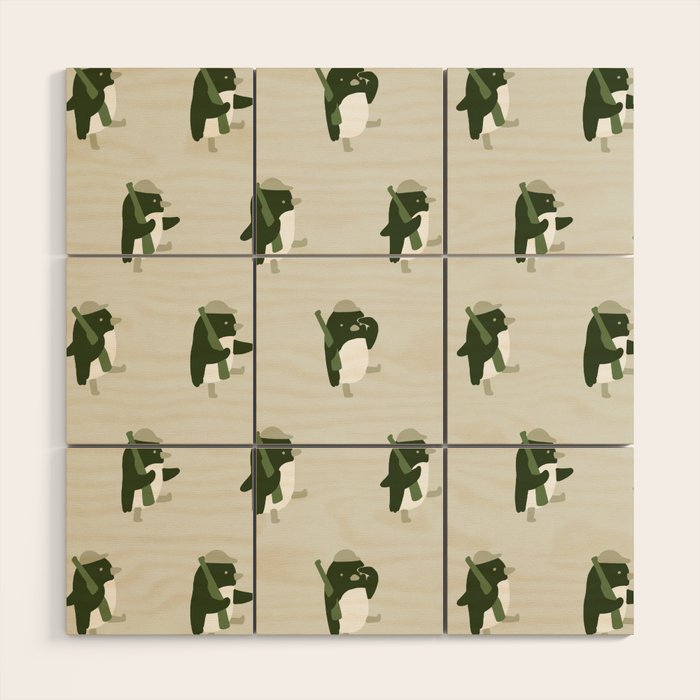 March of the Penguins pattern Wood Wall Art Gallery Image 1