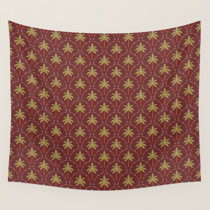 Vintage summer palm tree art pattern Wall Tapestry Gallery Image 4