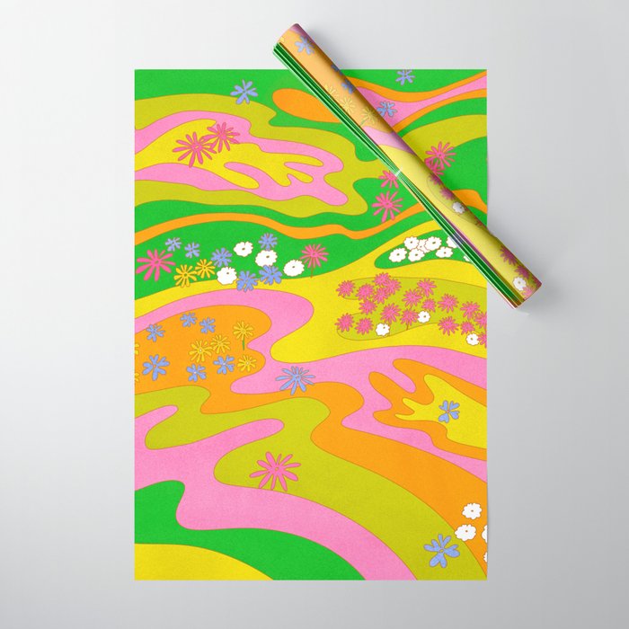Sixties Landscape Wrapping Paper Gallery Image 1