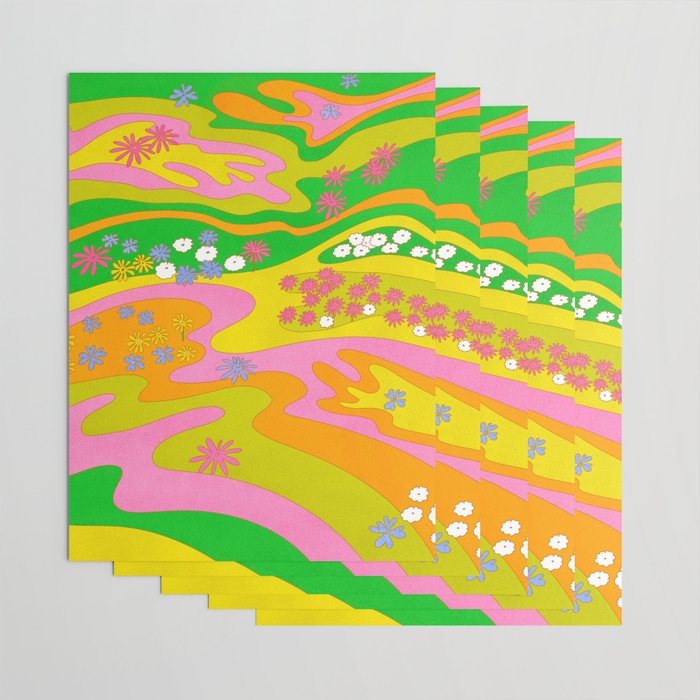 Sixties Landscape Wrapping Paper Gallery Image 3