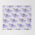 Death's Head Hawkmoth - Indigo & Pink Palette Throw Blanket Gallery Image 2