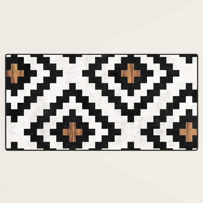 Urban Tribal Pattern No.16 - Aztec - Concrete and Wood Desk Mat Gallery Image 3
