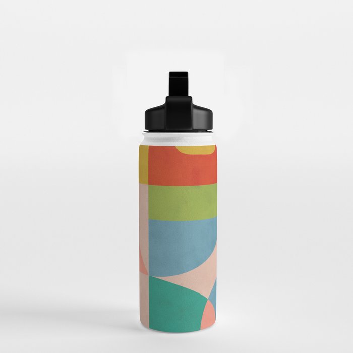 mid century abstract shapes spring I Water Bottle Gallery Image 2
