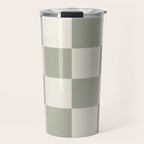 Checkered (Sage Cream) Travel Mug Gallery Image 1
