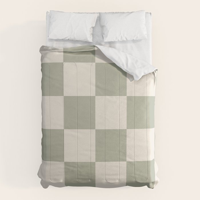 Checkered (Sage Cream) Comforter Gallery Image 6