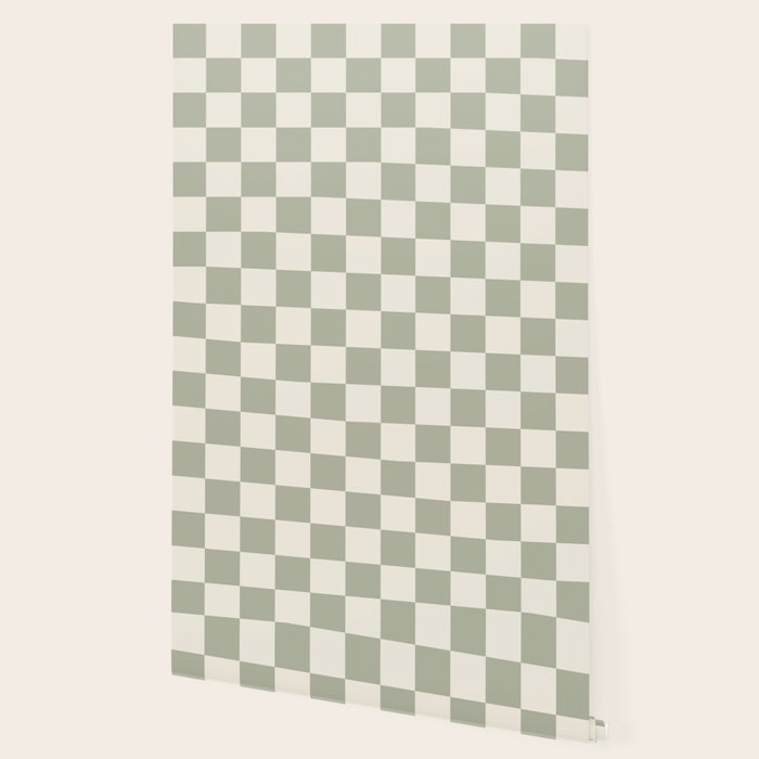 Checkered (Sage Cream) Wallpaper Gallery Image 2