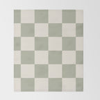 Checkered (Sage Cream) Throw Blanket Gallery Image 2