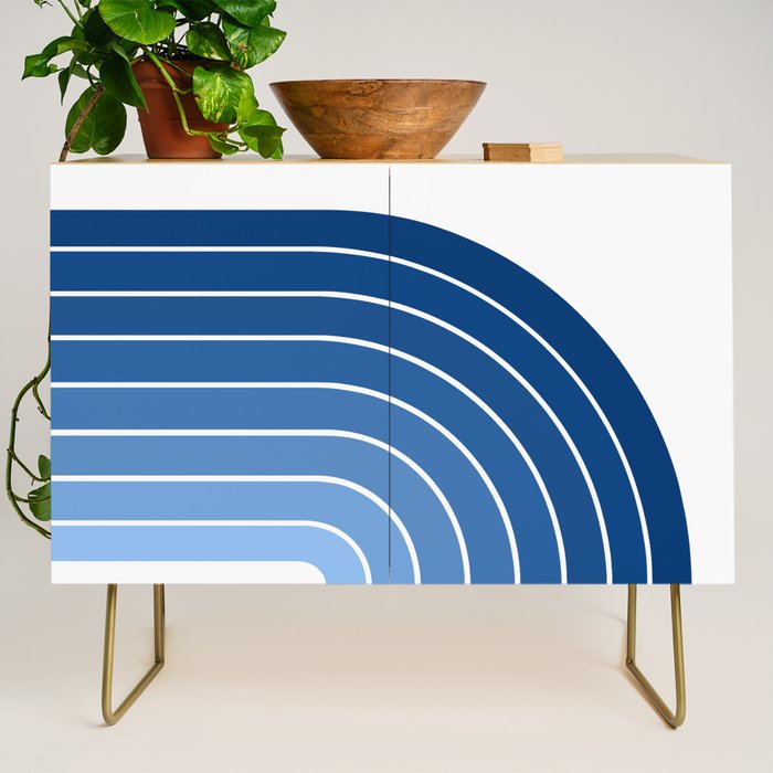 Gradient Arch VIII Bright Blue Mid Century Modern Rainbow Credenza Gallery Image 1