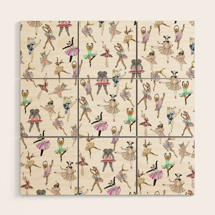 Animal Ballerinas Wood Wall Art Gallery Image 1