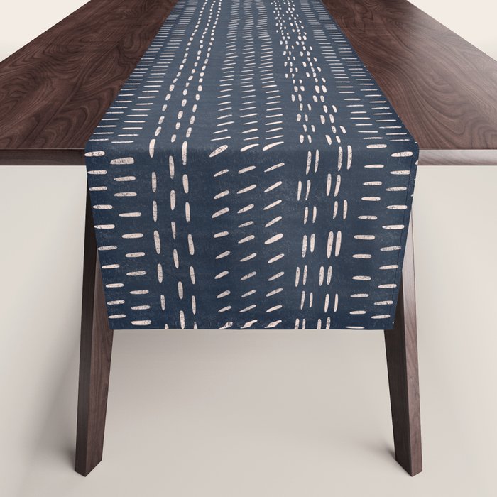 Mudcloth Distress Denim Table Runner Gallery Image 1