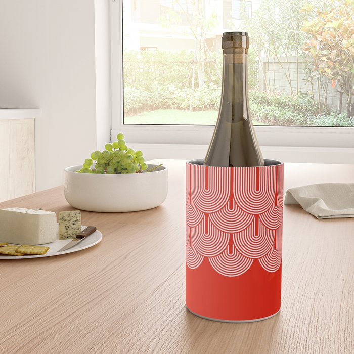 Red shapes pattern Wine Chiller Gallery Image 4