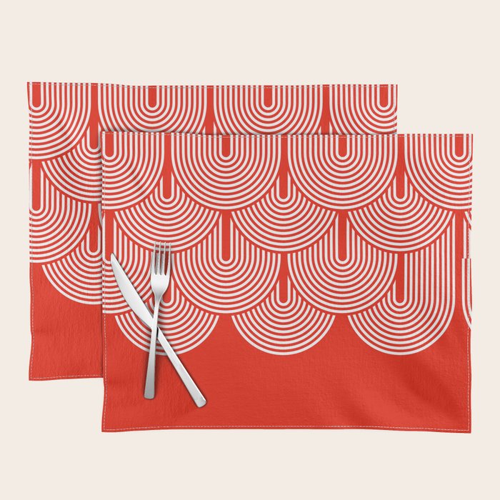 Red shapes pattern Placemat Gallery Image 1