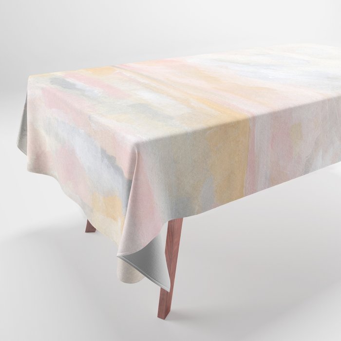 Ecstatic - Pink and Yellow Pastel Seascape Tablecloth Gallery Image 1