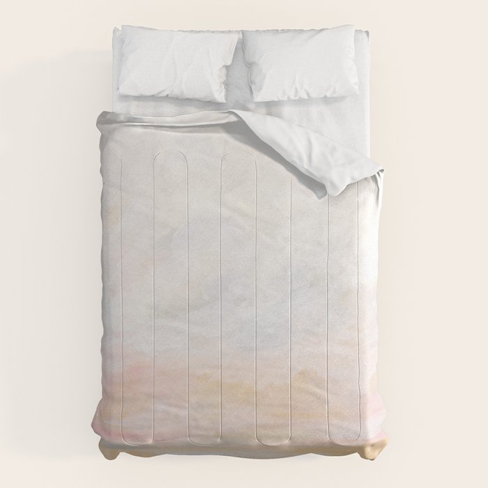 Ecstatic - Pink and Yellow Pastel Seascape Comforter Gallery Image 6