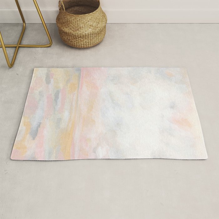 Ecstatic - Pink and Yellow Pastel Seascape Rug Gallery Image 1