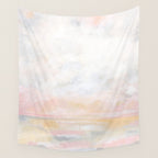 Ecstatic - Pink and Yellow Pastel Seascape Wall Tapestry Gallery Image 4