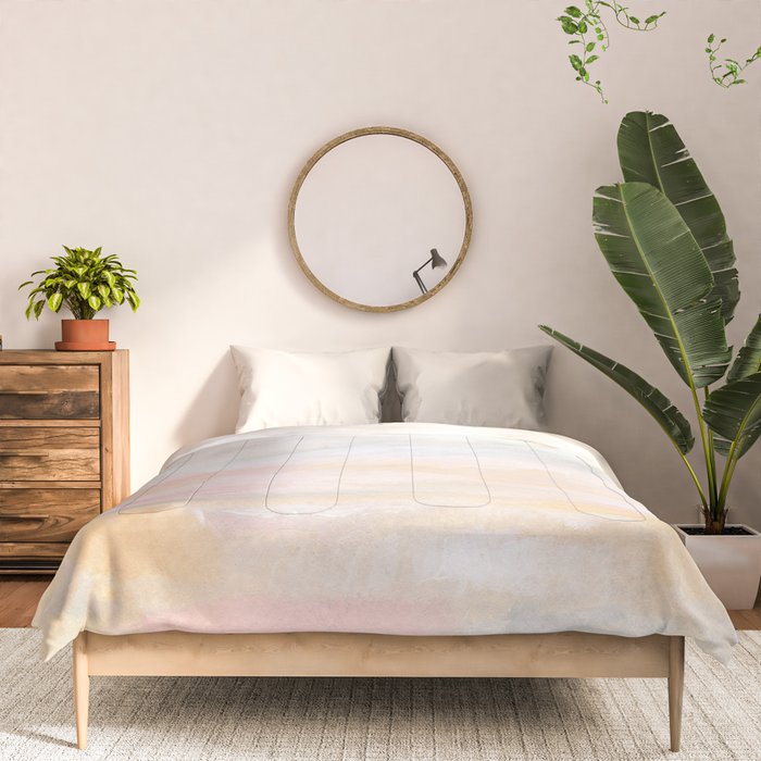 Ecstatic - Pink and Yellow Pastel Seascape Comforter Gallery Image 3