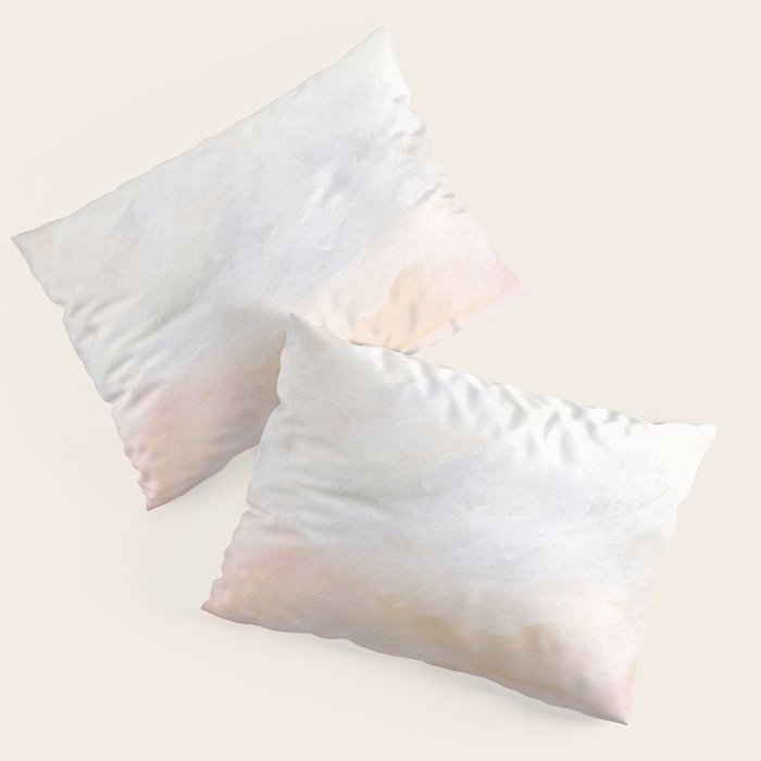 Ecstatic - Pink and Yellow Pastel Seascape Pillow Sham Gallery Image 1