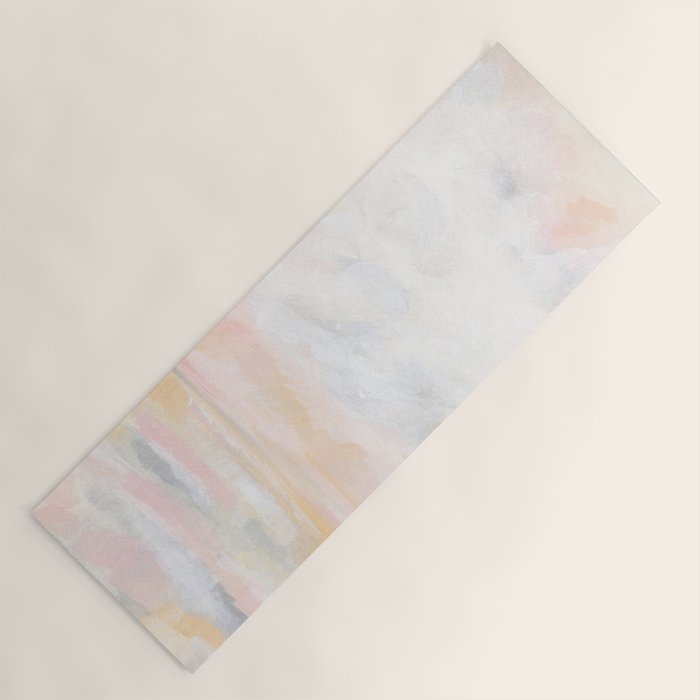 Ecstatic - Pink and Yellow Pastel Seascape Yoga Mat Gallery Image 1