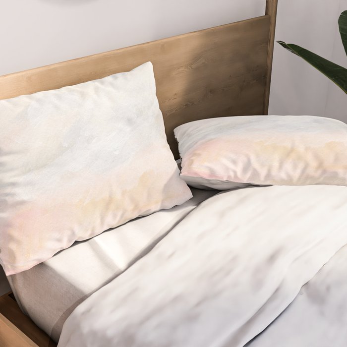 Ecstatic - Pink and Yellow Pastel Seascape Pillow Sham Gallery Image 2