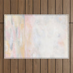 Ecstatic - Pink and Yellow Pastel Seascape Outdoor Rug Gallery Image 1