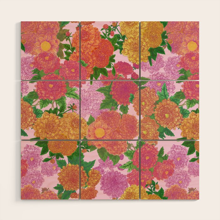 Darling Dahlias  Wood Wall Art Gallery Image 1