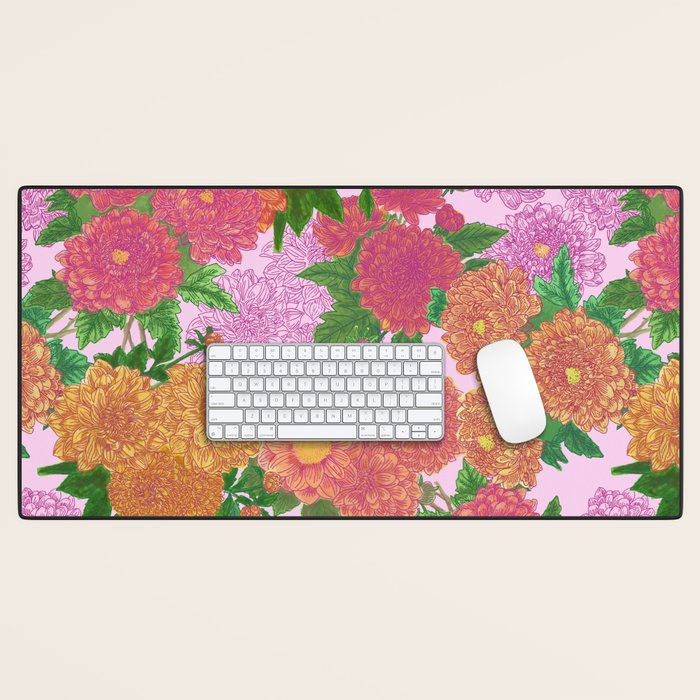 Darling Dahlias  Desk Mat Gallery Image 1
