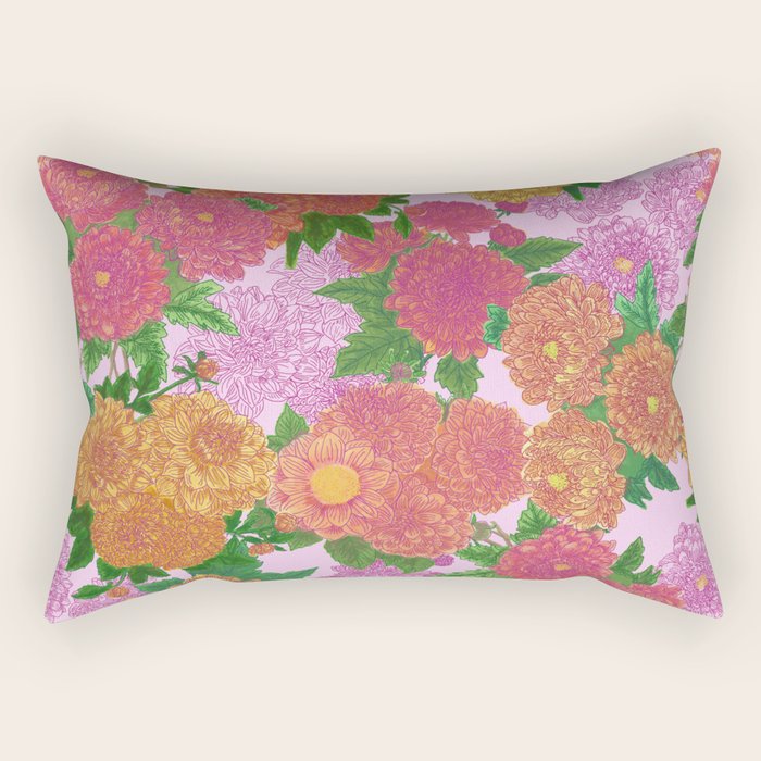 Darling Dahlias  Rectangular Pillow Gallery Image 1