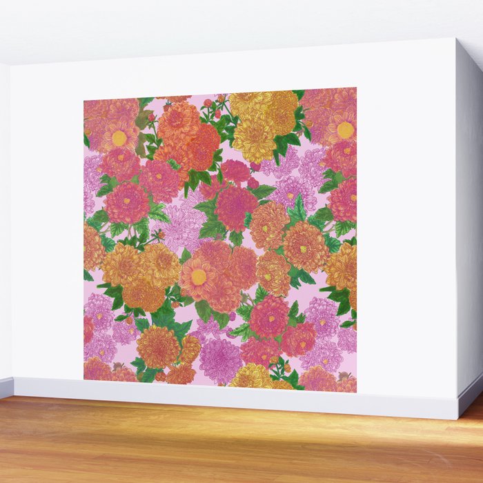 Darling Dahlias  Wall Mural Gallery Image 2