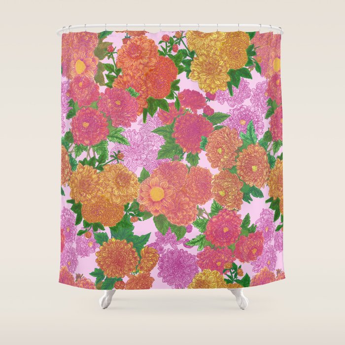 Darling Dahlias  Shower Curtain Gallery Image 1