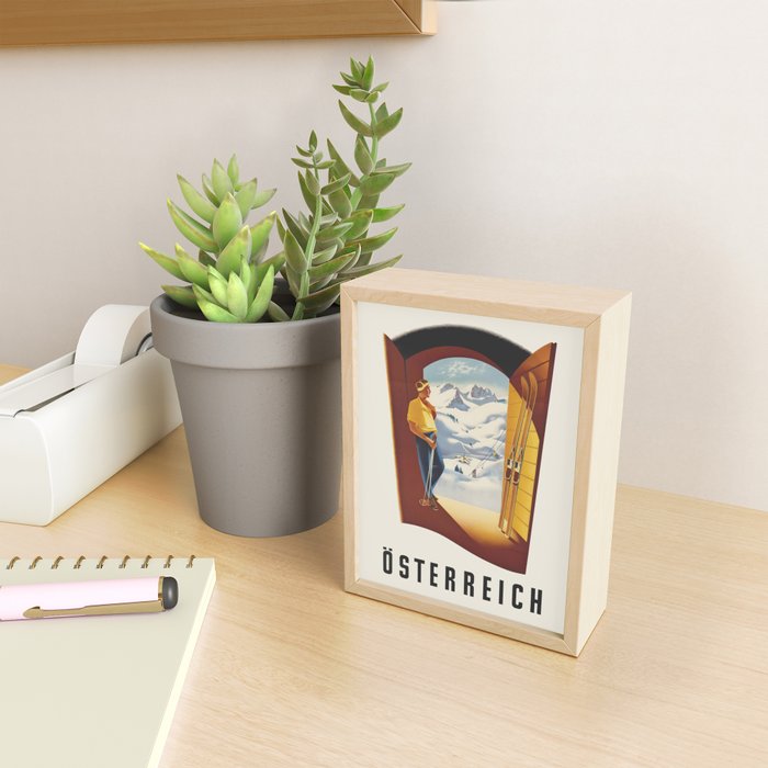 Austria Skiing Vintage Travel Poster, 1950s Mini Art Print Gallery Image 2