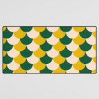 Scale Pattern / Art-deco - Green, Yellow and Cream Desk Mat Gallery Image 3