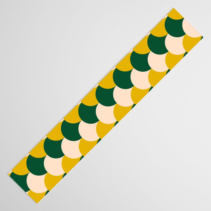 Scale Pattern / Art-deco - Green, Yellow and Cream Table Runner Gallery Image 3