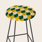 Scale Pattern / Art-deco - Green, Yellow and Cream Stool Gallery Image 2