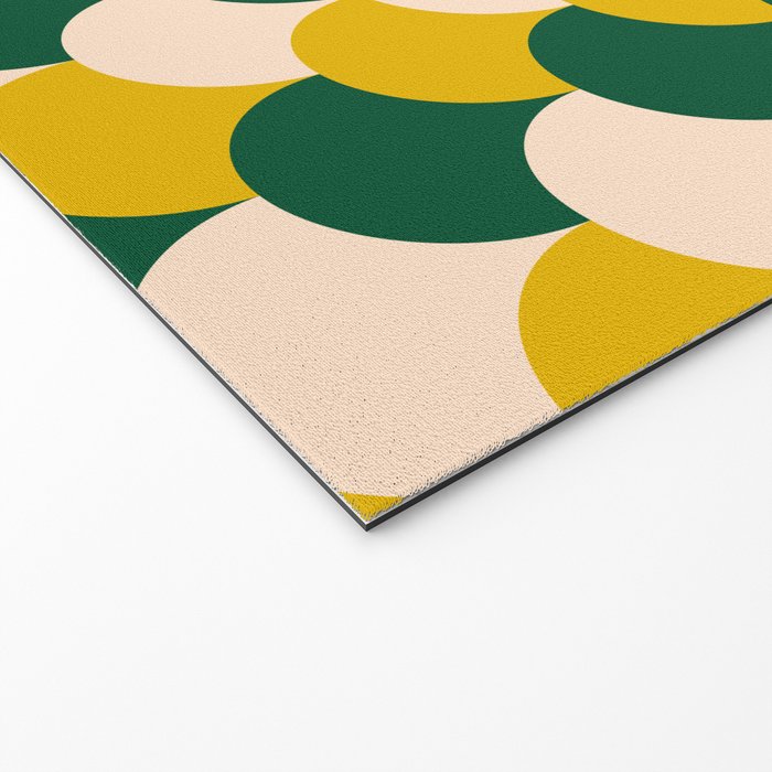 Scale Pattern / Art-deco - Green, Yellow and Cream Welcome Mat Gallery Image 2