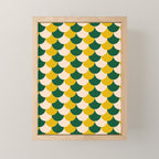 Scale Pattern / Art-deco - Green, Yellow and Cream Mini Art Print Gallery Image 1